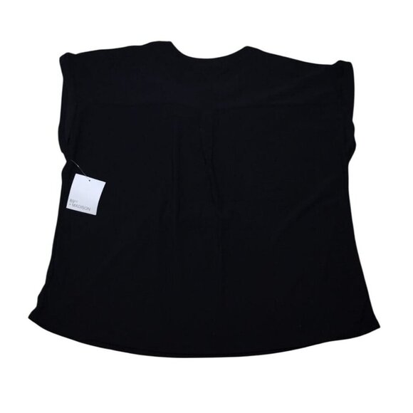 89th & Madison Womens Black Top With Gold Zipper Accent, Size 2X. NWT - Picture 2 of 8